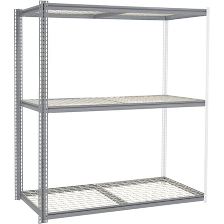 Global Industrial High Cap. Add-On Rack 72Wx36Dx60H 3 Levels Wire Deck 1000 Lb. Per Level GRY 581065GY